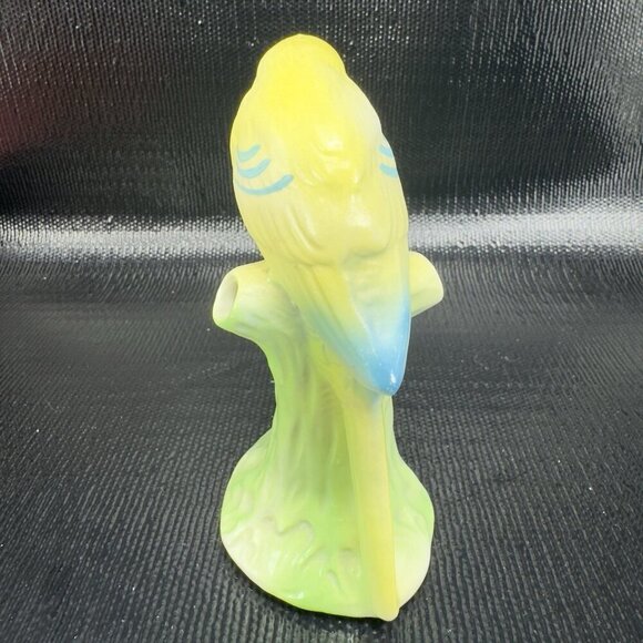 Vintage Czech Pottery Parrot Bird Vase Flower Frog Porcelain Figurine Rattles - Picture 9 of 9